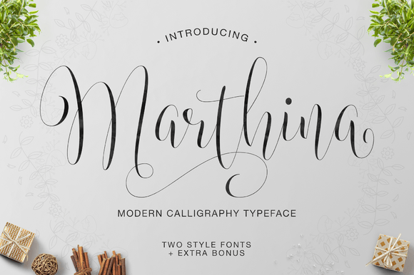 Marthina: A Flourished Script Typeface for Editorial Design